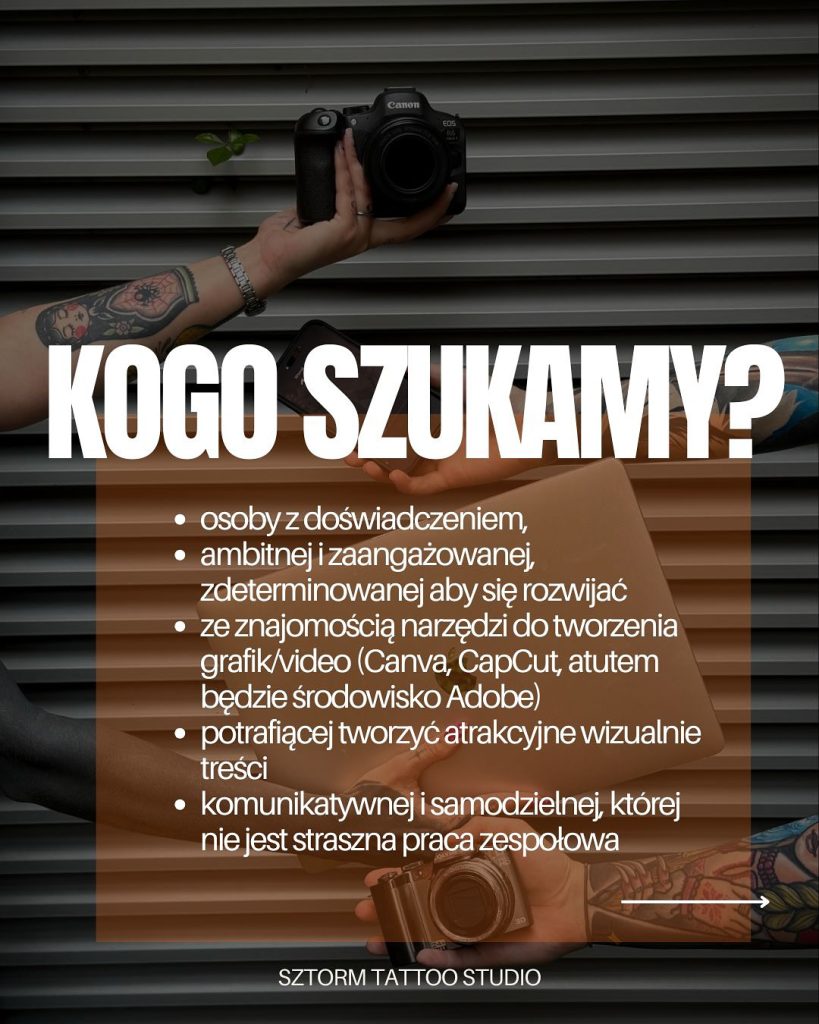 Ogłoszenie o prace szukamy osoby na stanowisko content specjalista social media